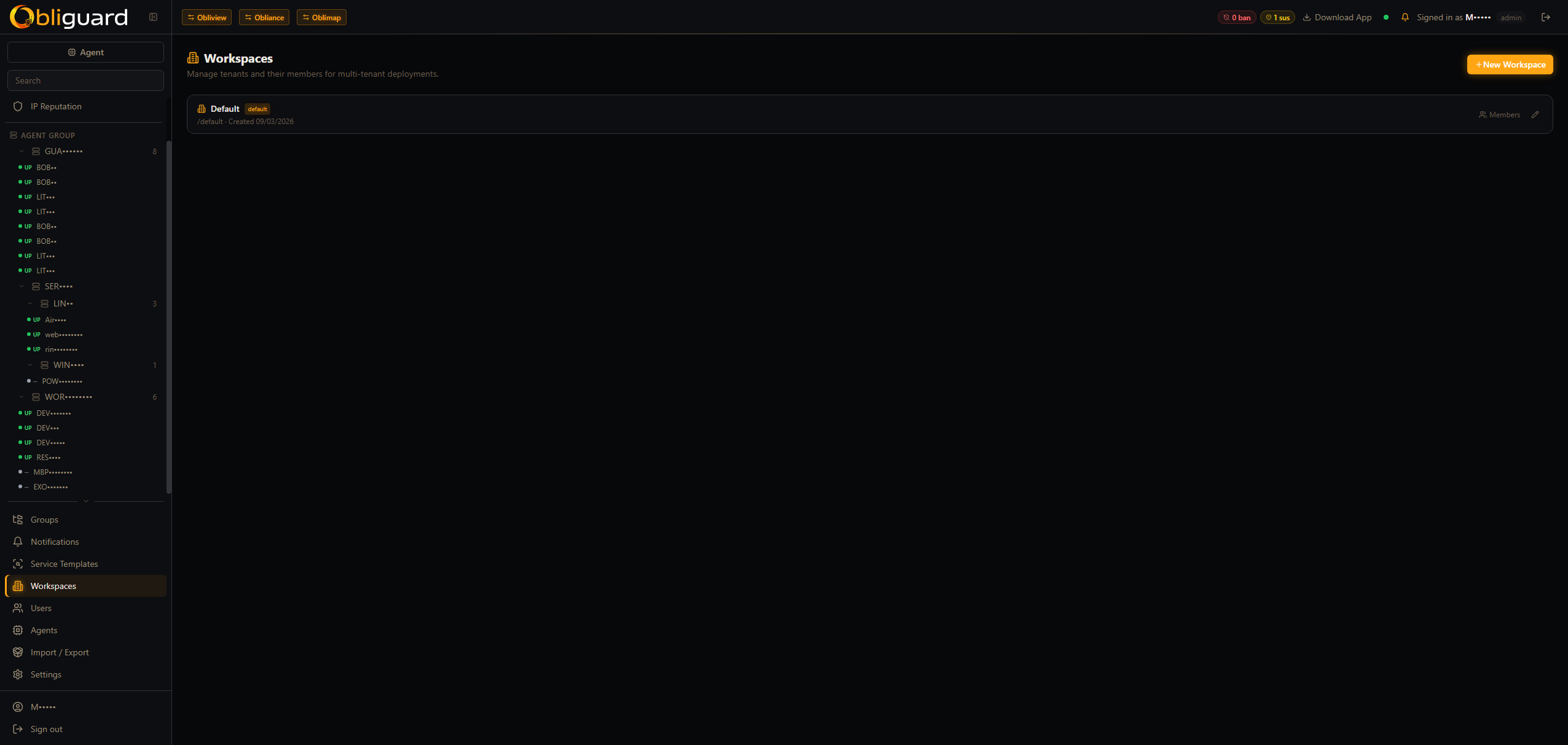 Multi-tenant workspaces